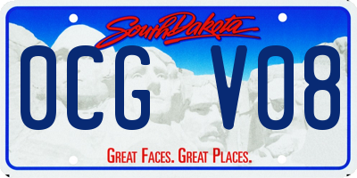 SD license plate 0CGV08