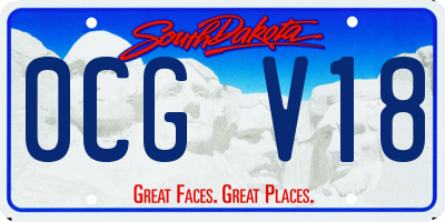 SD license plate 0CGV18