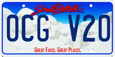 SD license plate 0CGV20