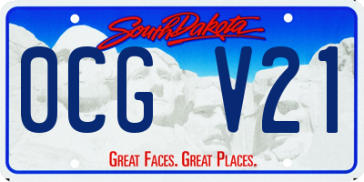SD license plate 0CGV21