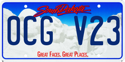 SD license plate 0CGV23