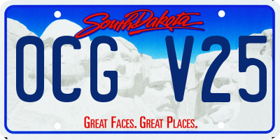 SD license plate 0CGV25