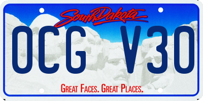 SD license plate 0CGV30
