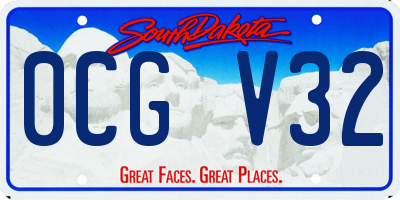 SD license plate 0CGV32
