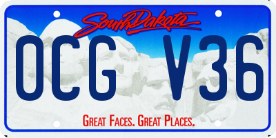 SD license plate 0CGV36
