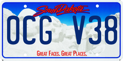 SD license plate 0CGV38