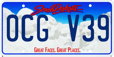SD license plate 0CGV39