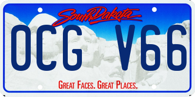 SD license plate 0CGV66