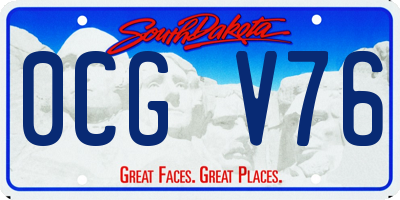 SD license plate 0CGV76
