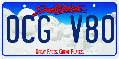 SD license plate 0CGV80