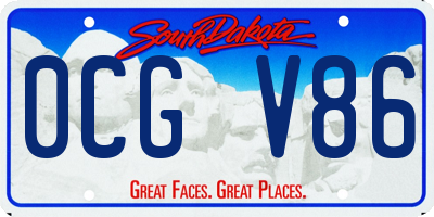 SD license plate 0CGV86