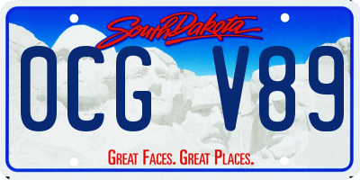 SD license plate 0CGV89