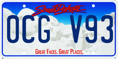 SD license plate 0CGV93