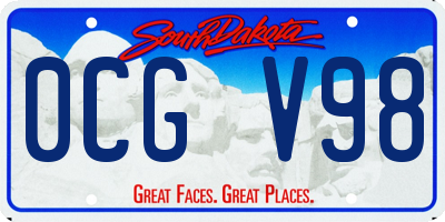 SD license plate 0CGV98