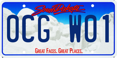 SD license plate 0CGW01