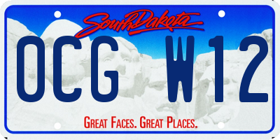 SD license plate 0CGW12