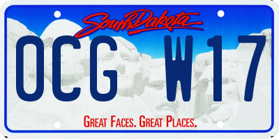 SD license plate 0CGW17