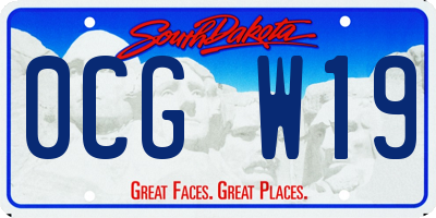 SD license plate 0CGW19
