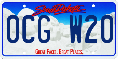 SD license plate 0CGW20