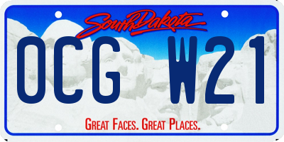 SD license plate 0CGW21