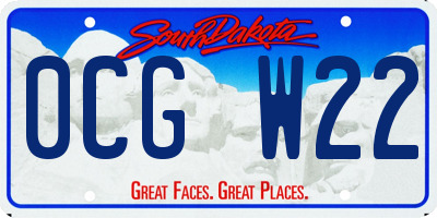 SD license plate 0CGW22