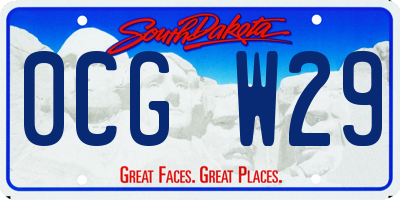 SD license plate 0CGW29