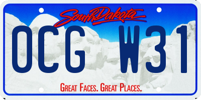 SD license plate 0CGW31