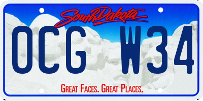 SD license plate 0CGW34