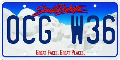 SD license plate 0CGW36