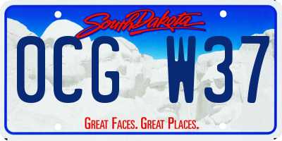 SD license plate 0CGW37