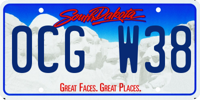 SD license plate 0CGW38
