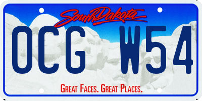 SD license plate 0CGW54