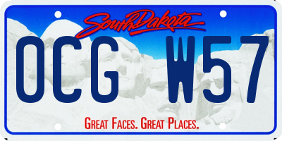 SD license plate 0CGW57
