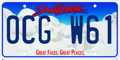 SD license plate 0CGW61