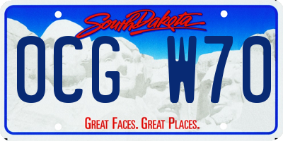 SD license plate 0CGW70