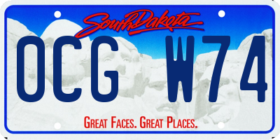 SD license plate 0CGW74