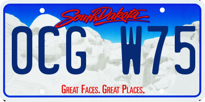 SD license plate 0CGW75