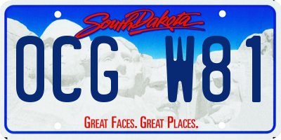 SD license plate 0CGW81