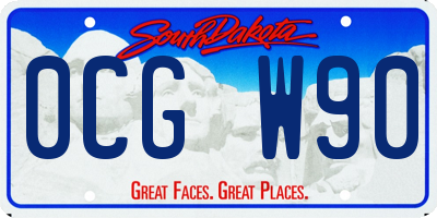 SD license plate 0CGW90