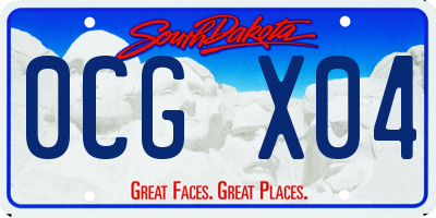 SD license plate 0CGX04