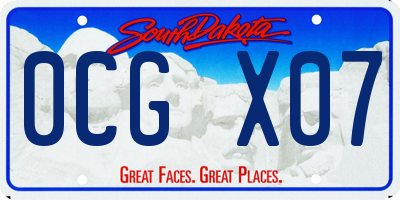 SD license plate 0CGX07