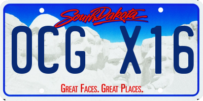 SD license plate 0CGX16