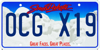 SD license plate 0CGX19