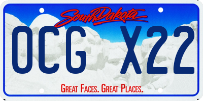 SD license plate 0CGX22