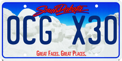 SD license plate 0CGX30