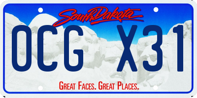 SD license plate 0CGX31