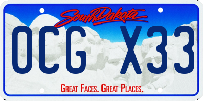SD license plate 0CGX33