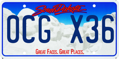 SD license plate 0CGX36