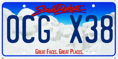 SD license plate 0CGX38