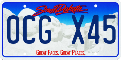 SD license plate 0CGX45